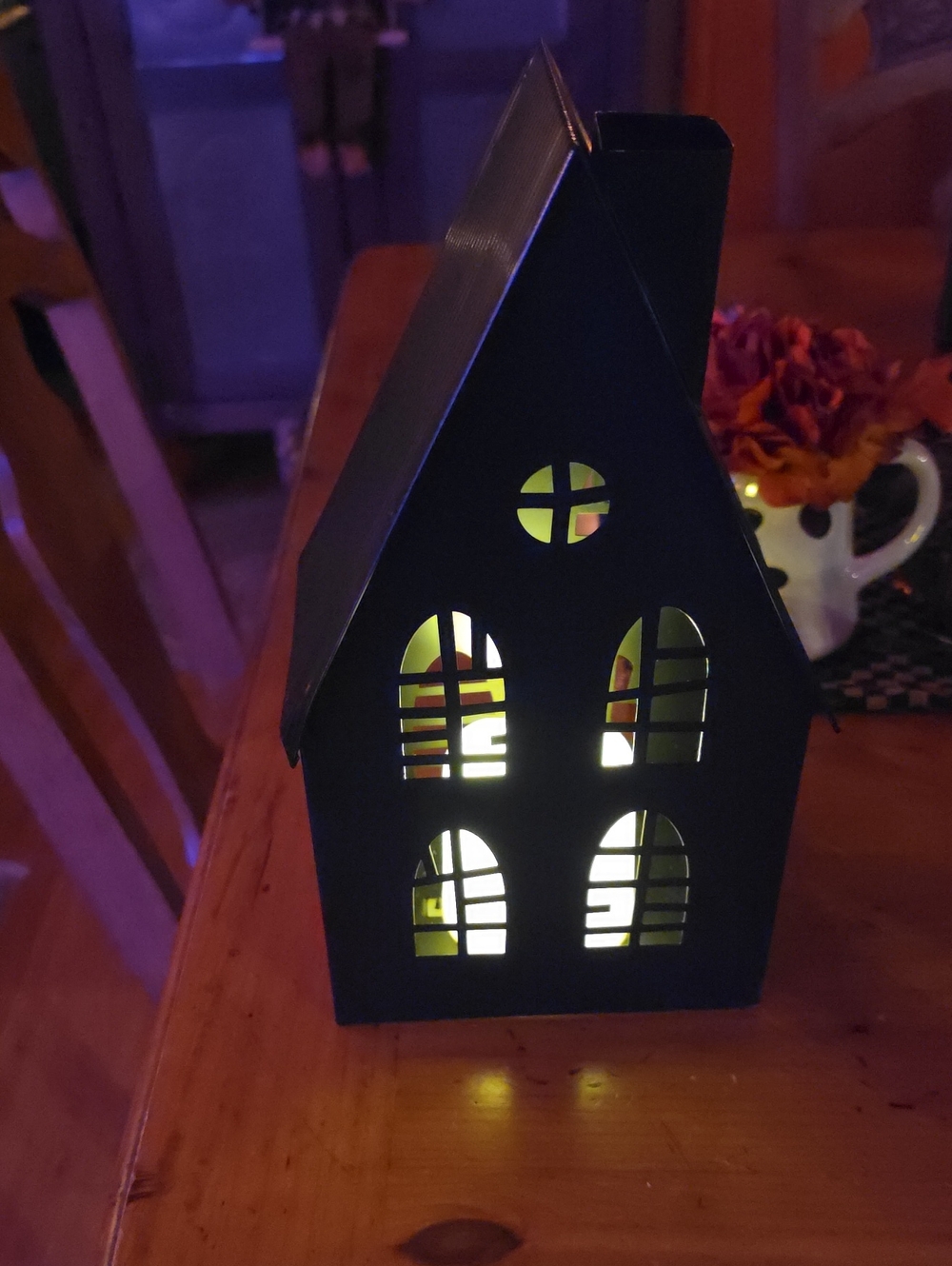 Target Black Halloween Metal House Lantern with Warm Glow